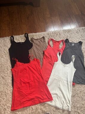 Red Lace-Trim Camisole Tank Top - Unbranded